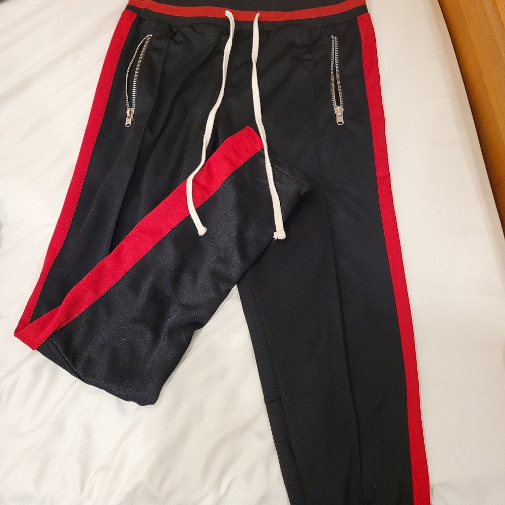 Mnml track pants red and black
